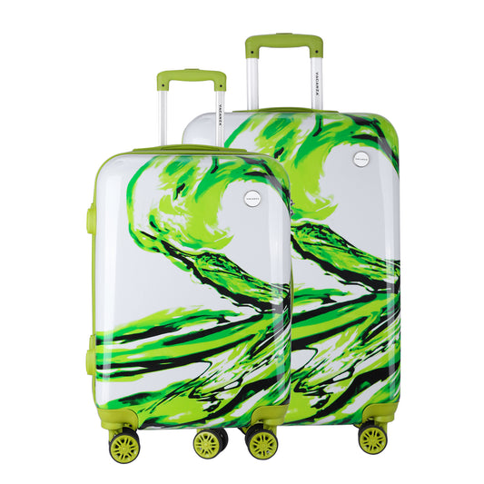 Vacanza Set of 2 Polycarbonate Trolley Bag - 20 inch / 55 cm & 24 inch / 65 cm Green